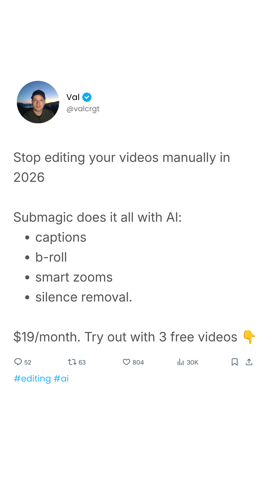 Submagic ad creative