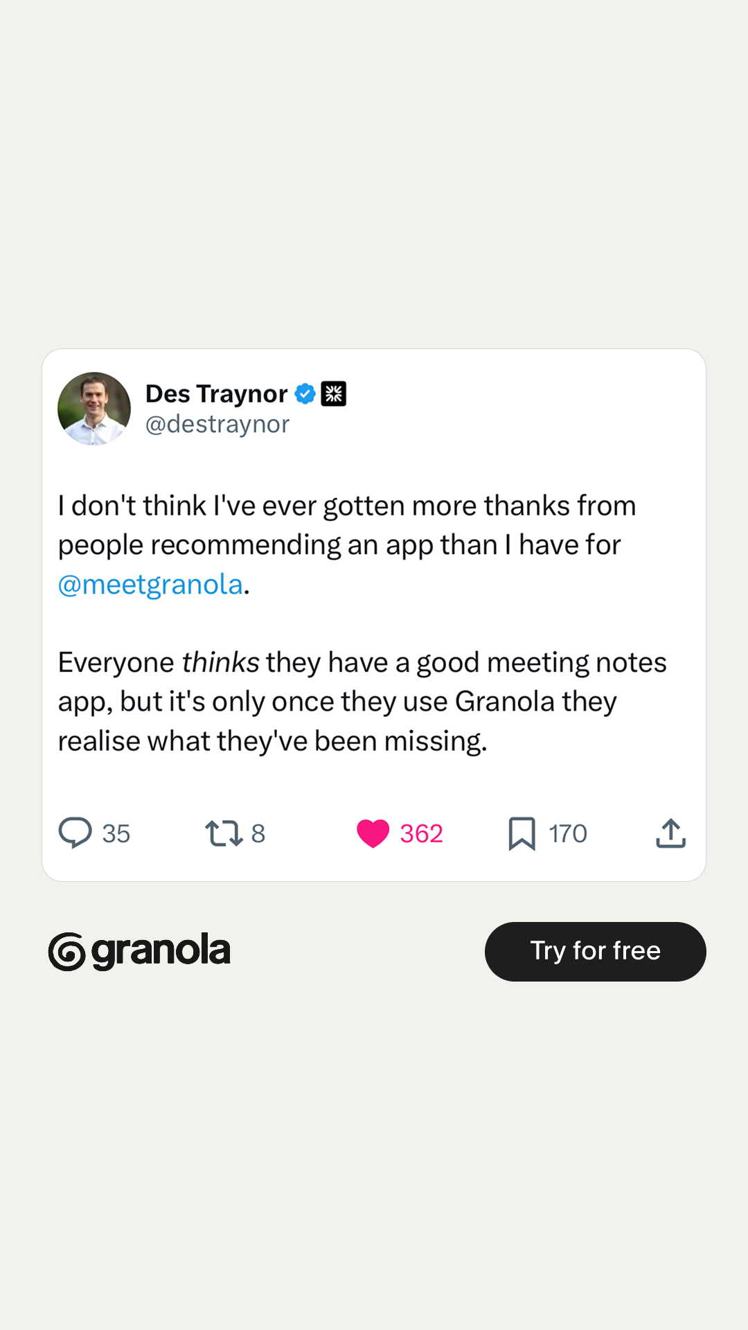Granola ad creative